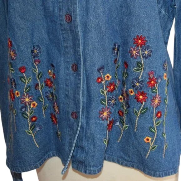 NWT Vintage PHD Paul Harris Design Blue Jean Denim Embroidered Jacket NOS - Picture 5 of 6
